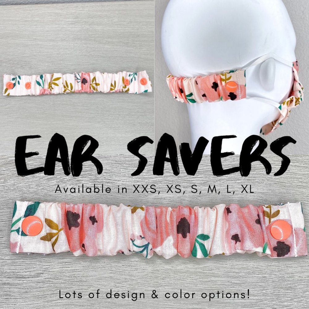 THE BEST EAR SAVERS Multiple Sizes Pink Floral